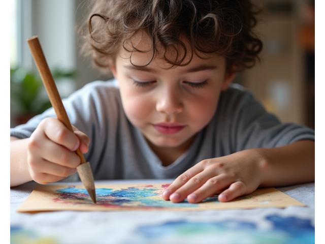 Sesión de arte inclusivo para niños con TEA y TDAH