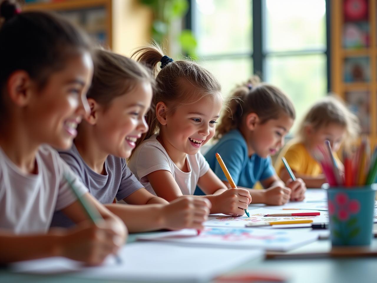 Niños participando en talleres creativos de arte en Madrid